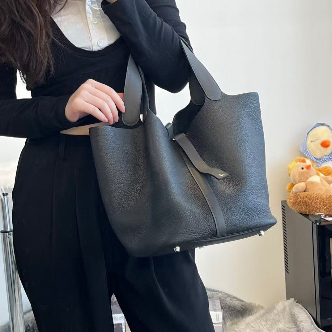 Hermès Picotin Noir grey ToteBag [Used]