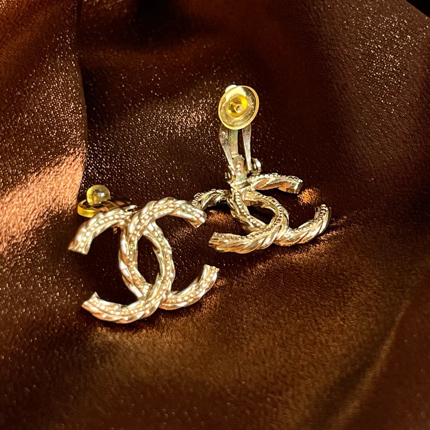 Chanel Coco Mark Braided Clip-On Earrings[Used]