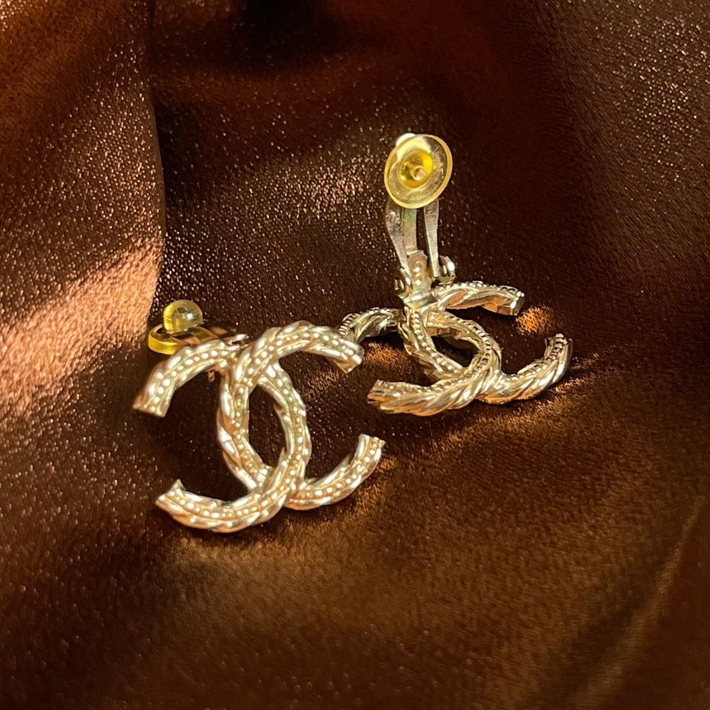 Chanel Coco Mark Braided Clip-On Earrings[Used]
