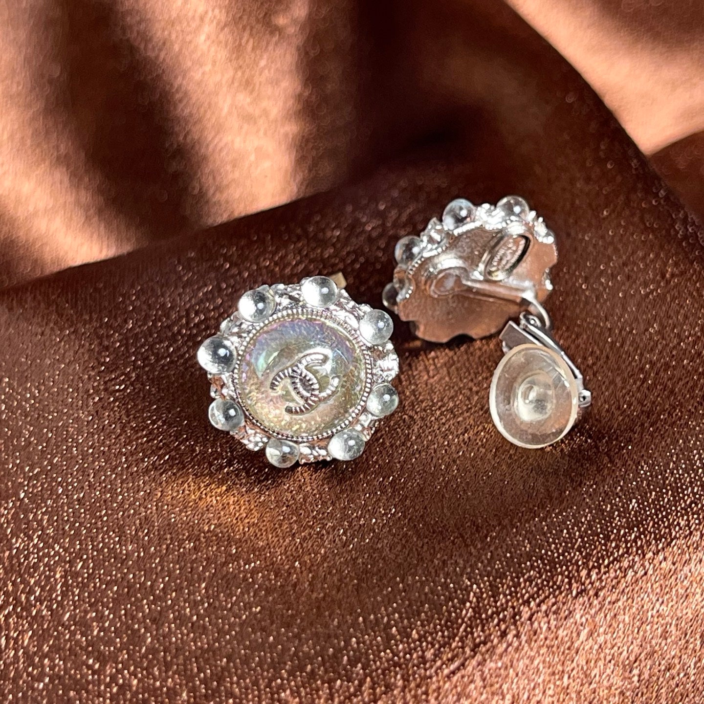 Chanel Dome Flowery Ear Clip[Used]