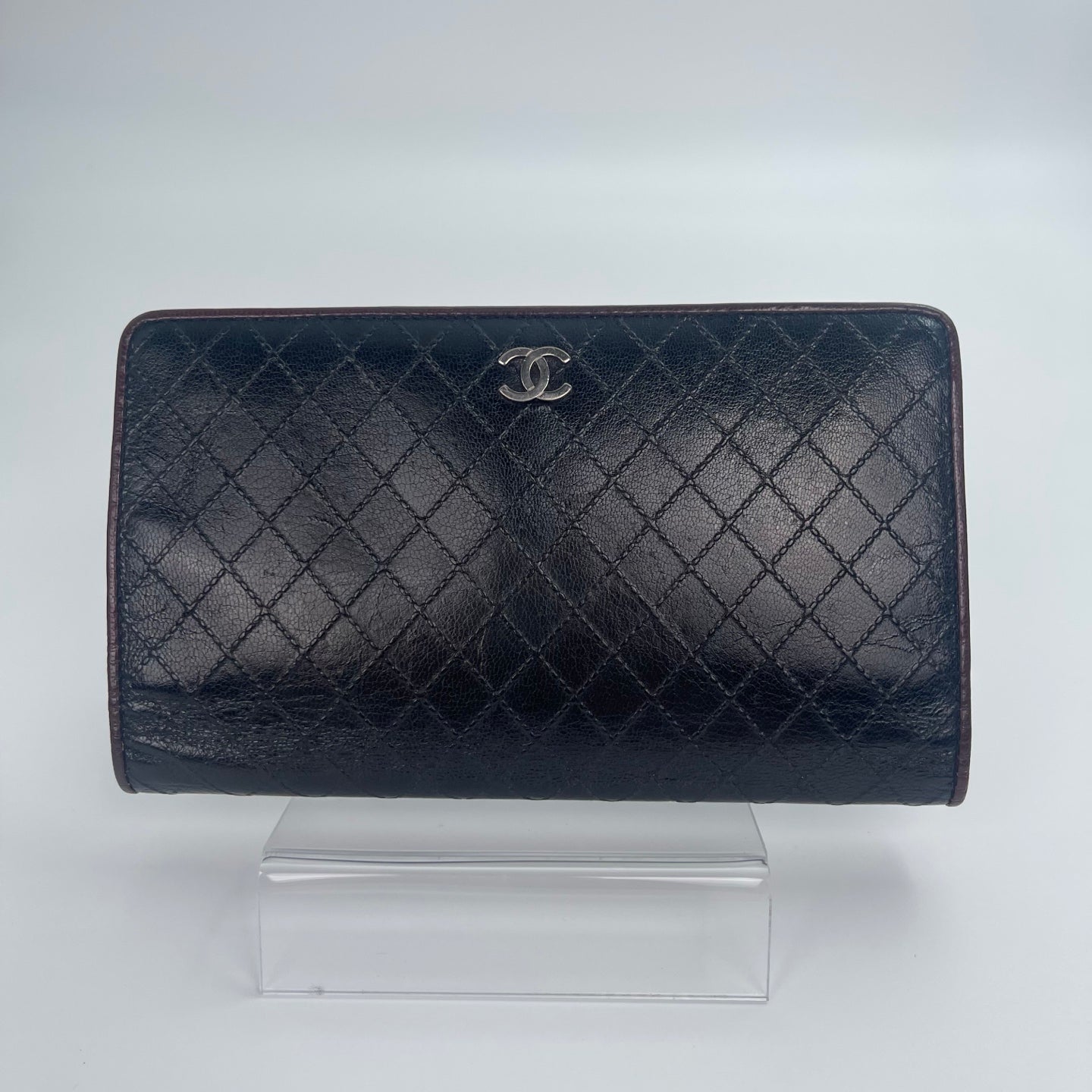 Chanel Black Bicolore Quilted Wallet[Used]