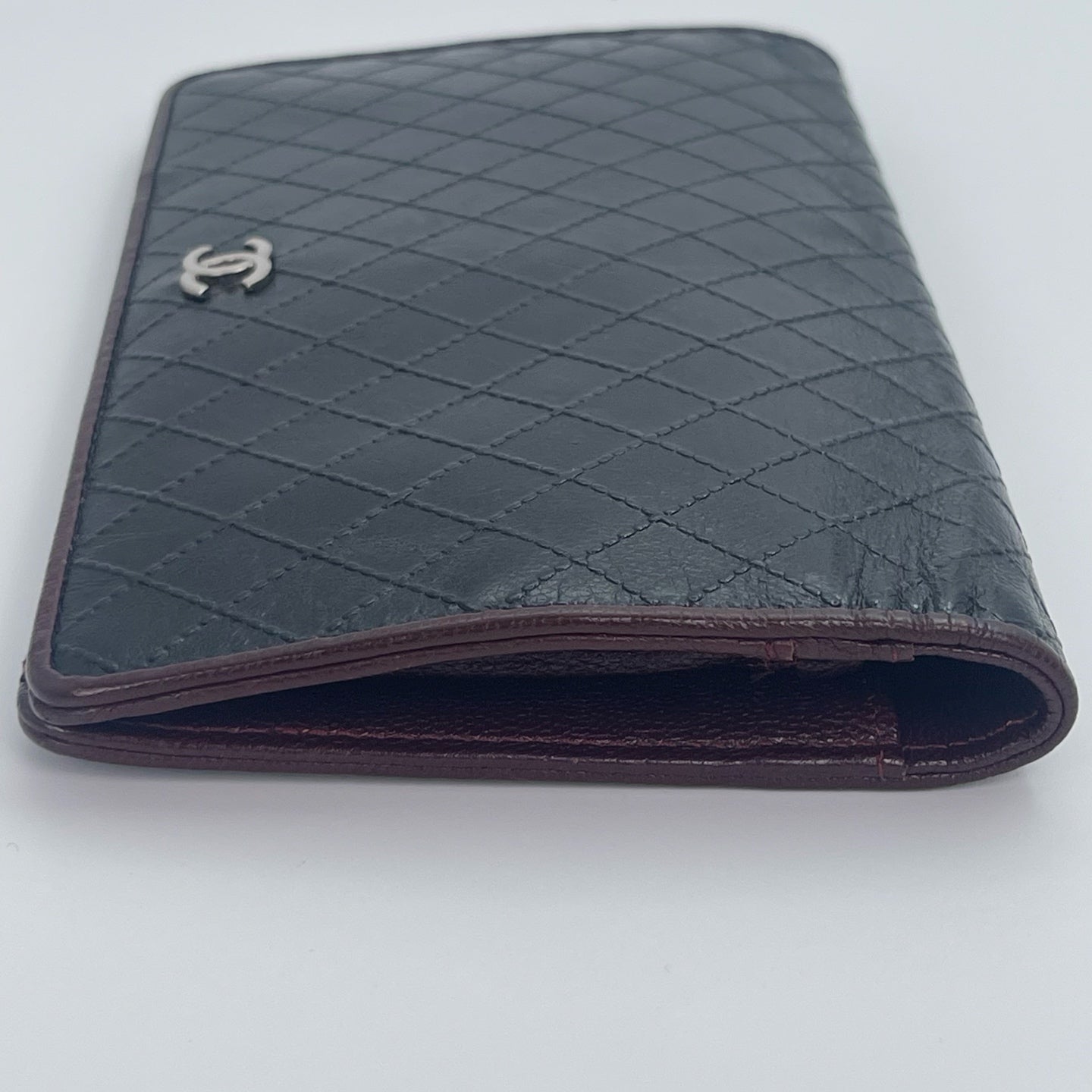 Chanel Black Bicolore Quilted Wallet[Used]