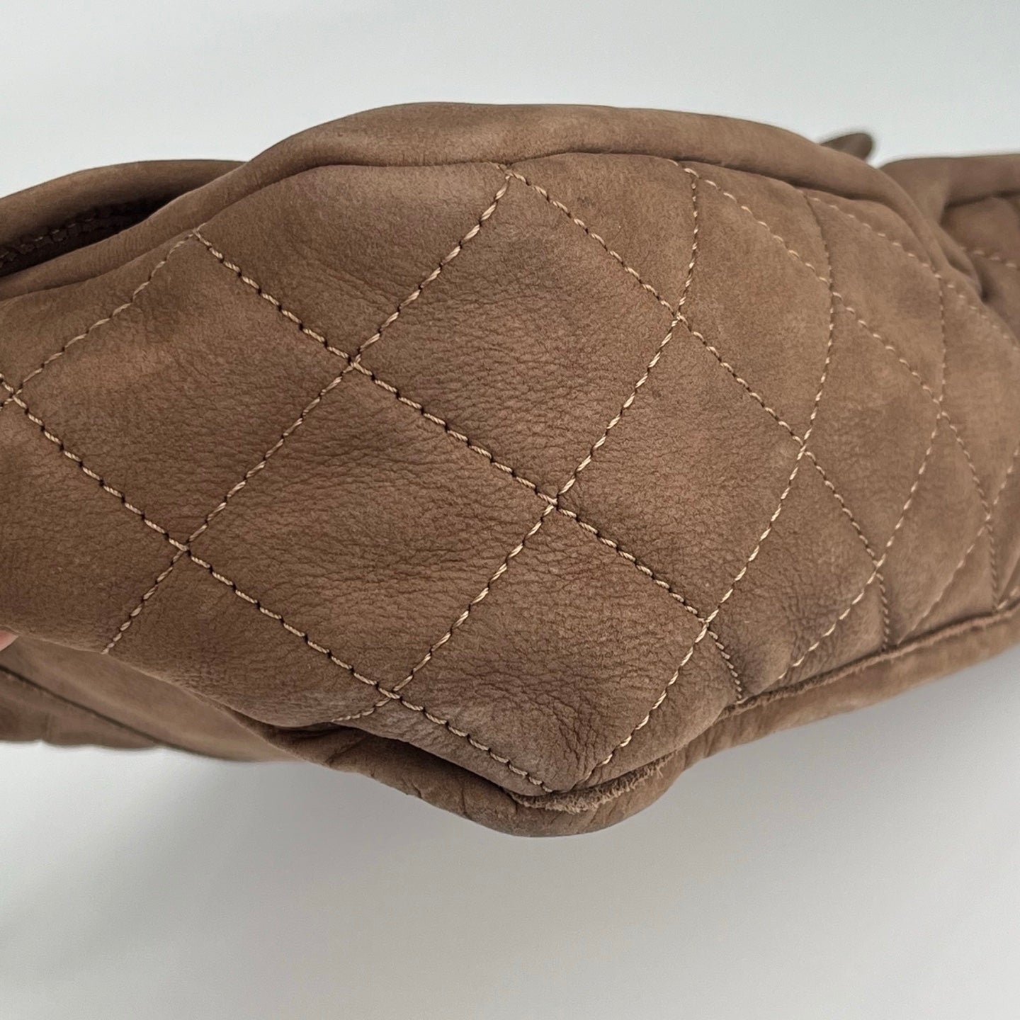 Chanel  Brown Suede Flap Tote Bag with Quilted Flap [Used]