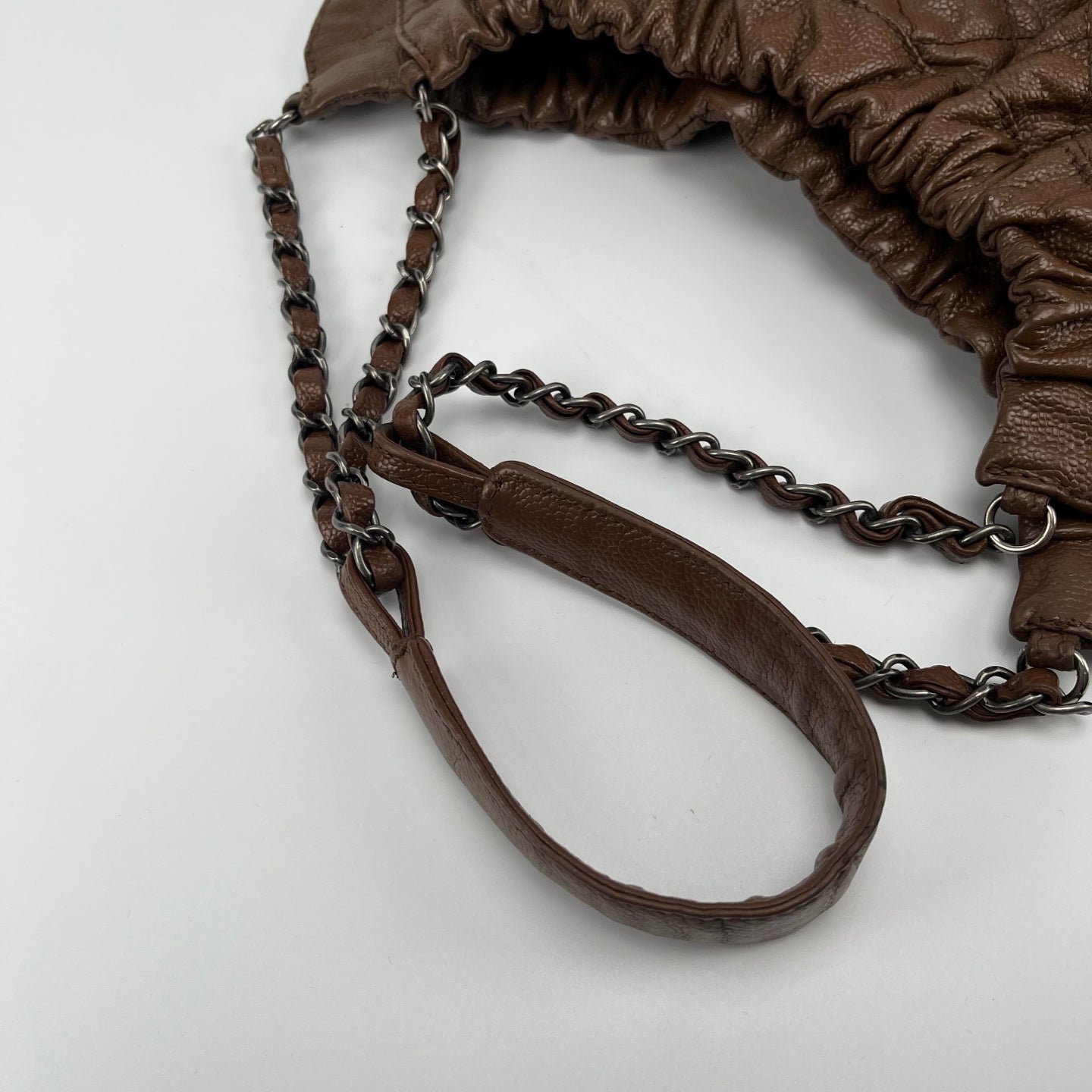 Chanel Brown Caviar Leather Chain Shoulder Bag [Used]