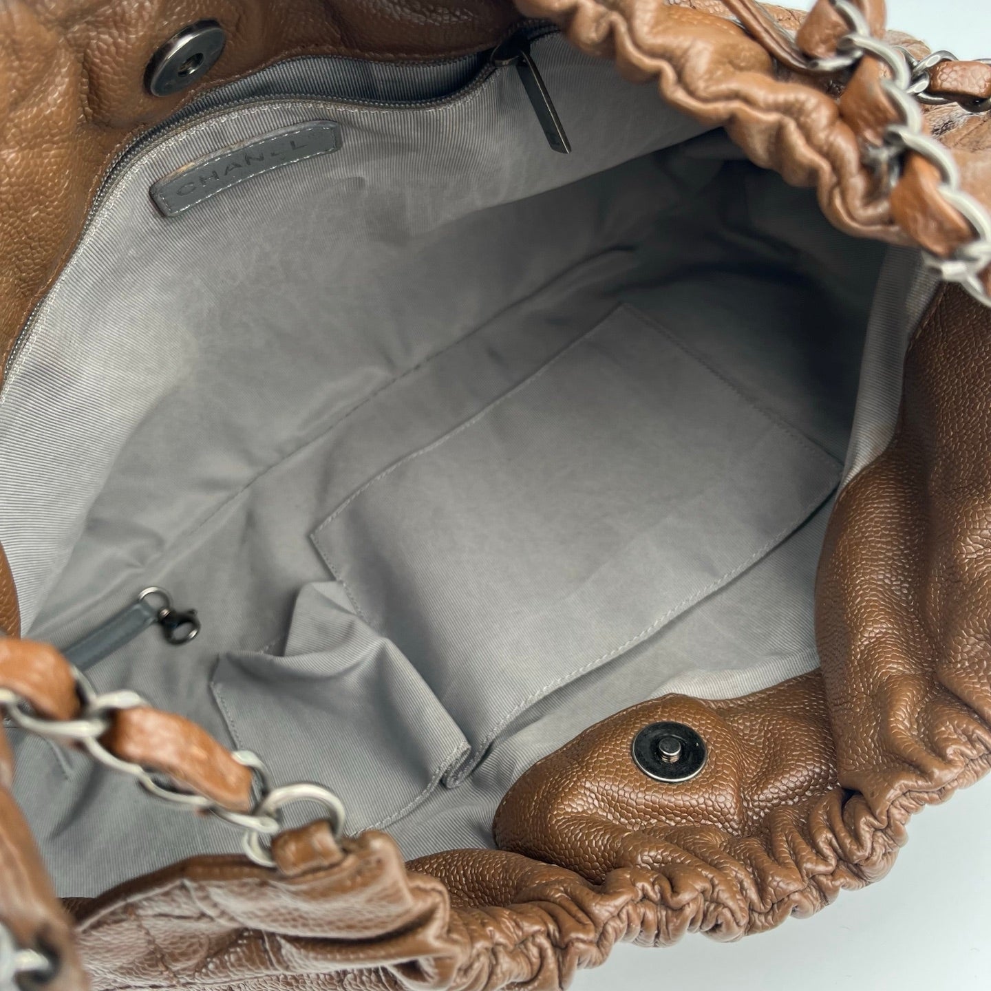 Chanel Brown Caviar Leather Chain Shoulder Bag [Used]