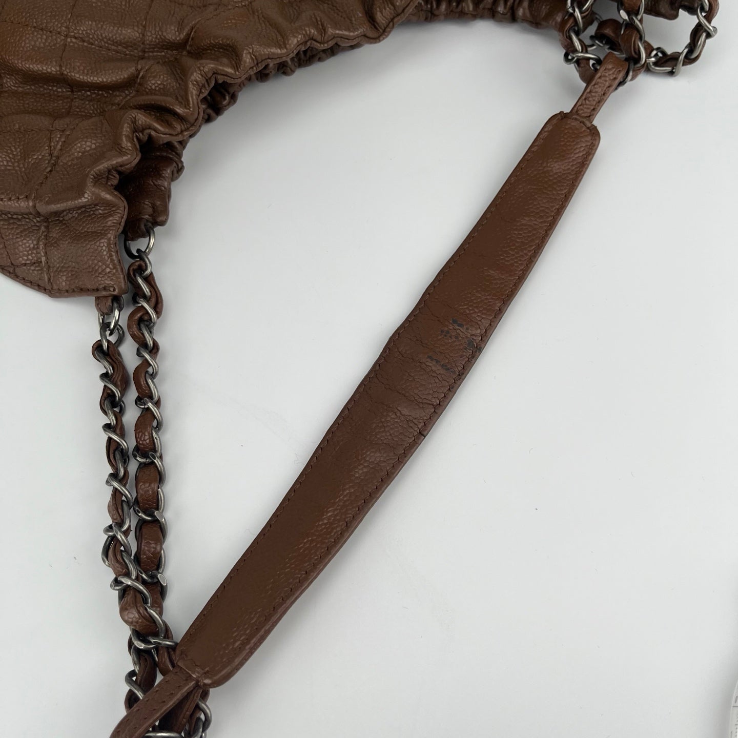 Chanel Brown Caviar Leather Chain Shoulder Bag [Used]