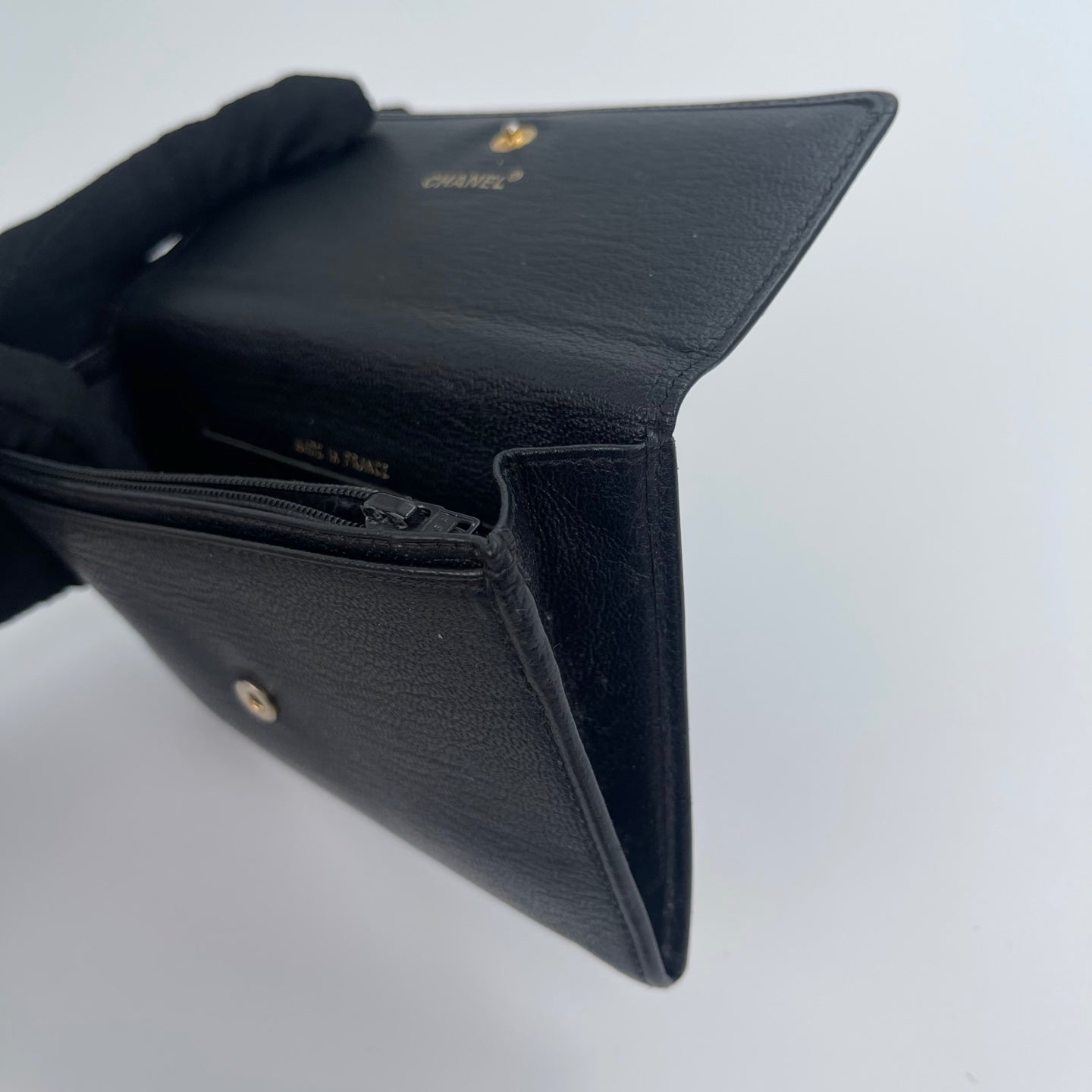 Chanel Black Coin Purse with Silver CC Logo [Used]