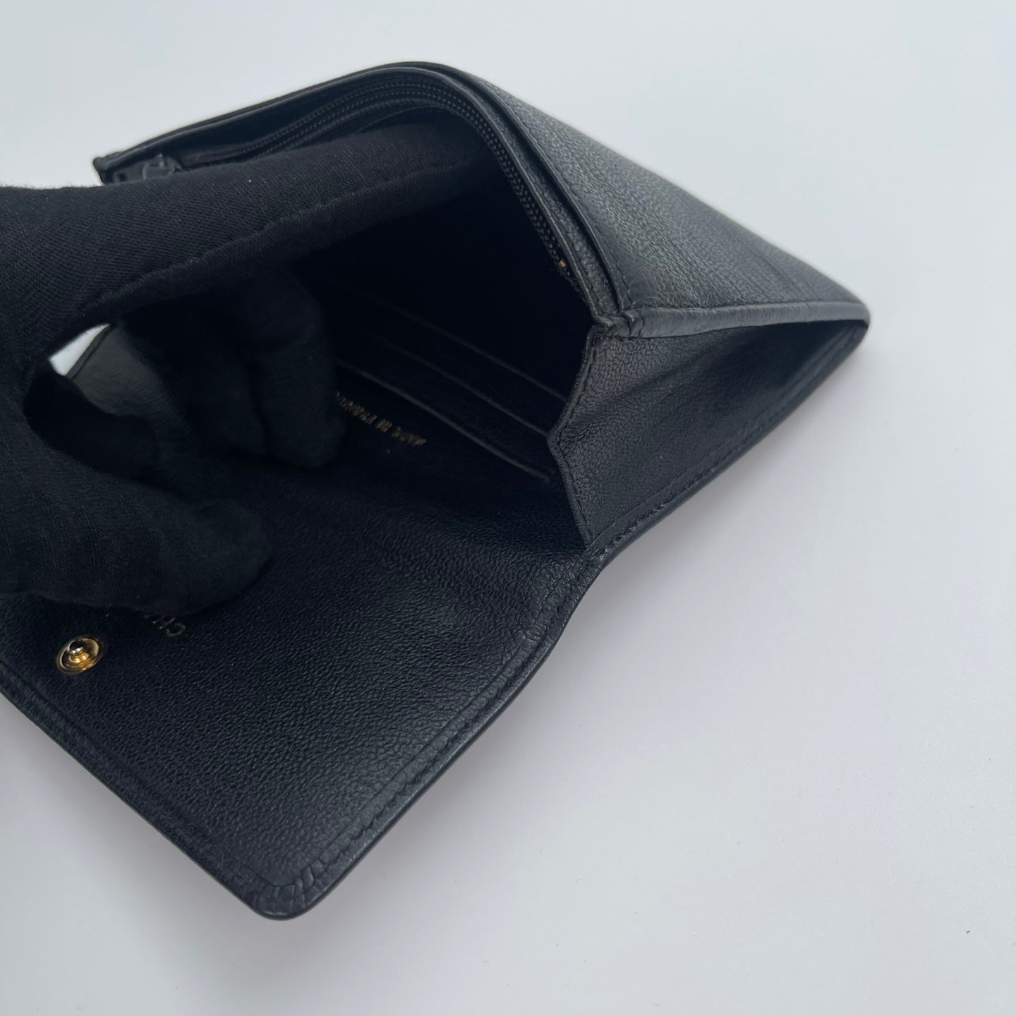 Chanel Black Coin Purse with Silver CC Logo [Used]