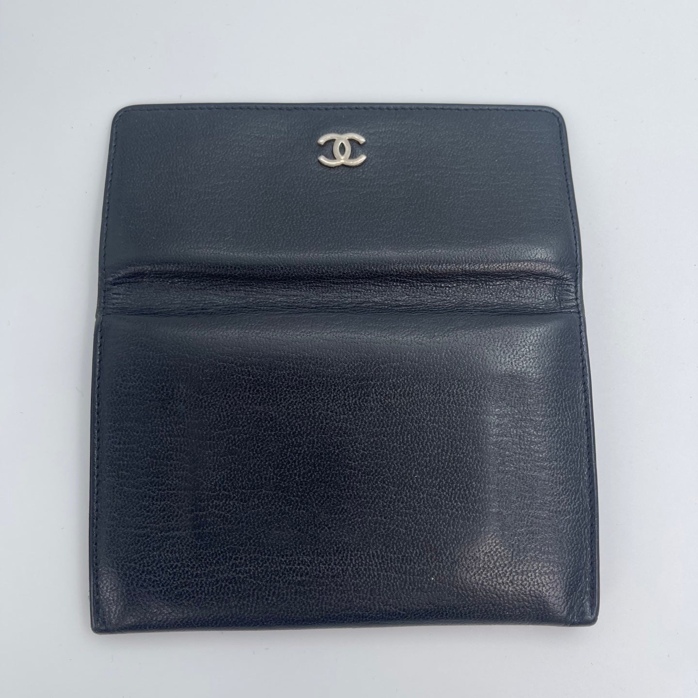 Chanel Black Coin Purse with Silver CC Logo [Used]