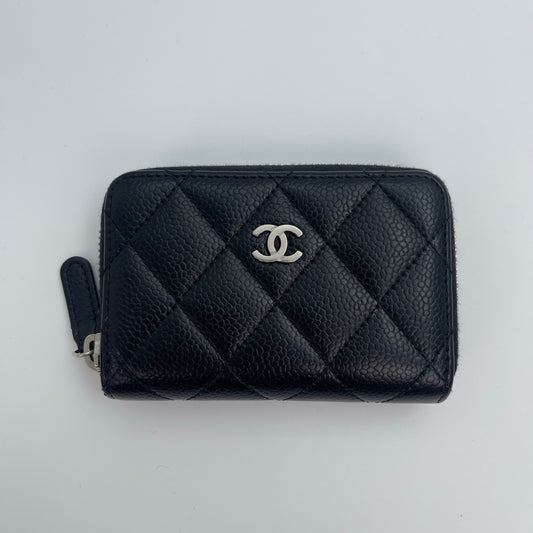 Chanel Matelassé Caviar Leather Zip Coin Case [Used]