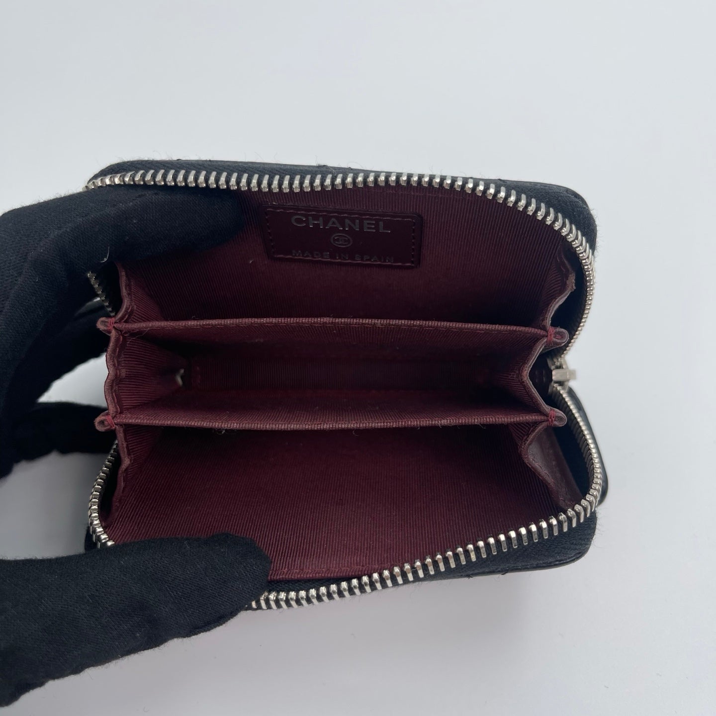 Chanel Matelassé Caviar Leather Zip Coin Case [Used]