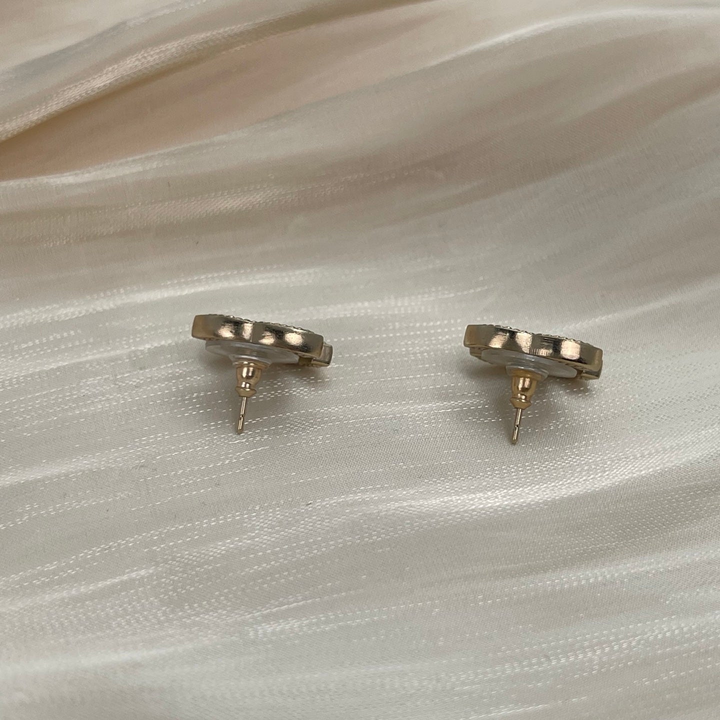 Chanel Braided CC Logo Stud Earrings [Used]