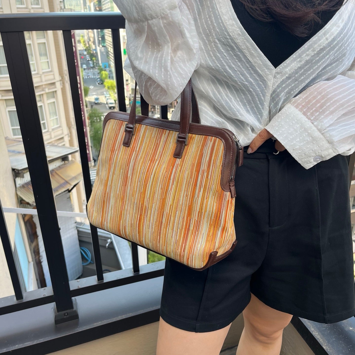 Hermès Orange Vibrato Escapade Tote Bag[Used]
