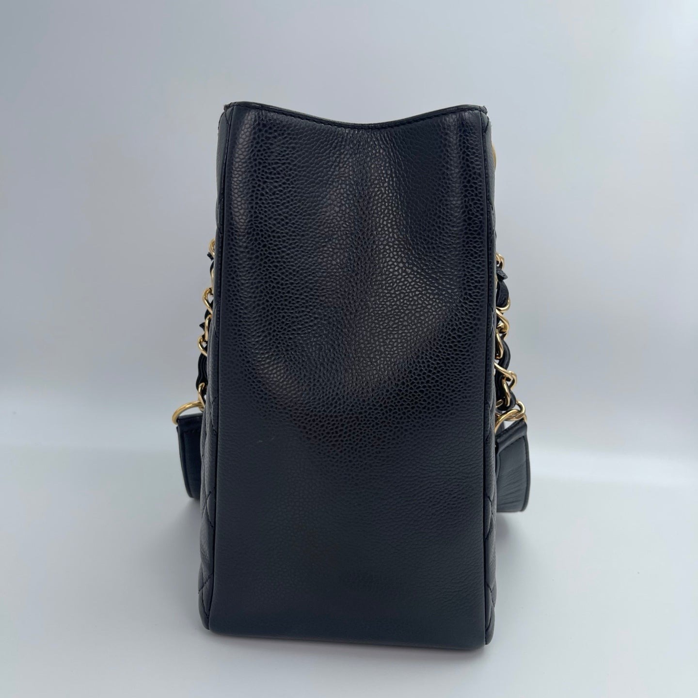 Chanel Black Caviar Leather GST Tote Bag with Gold Hardware [Used]