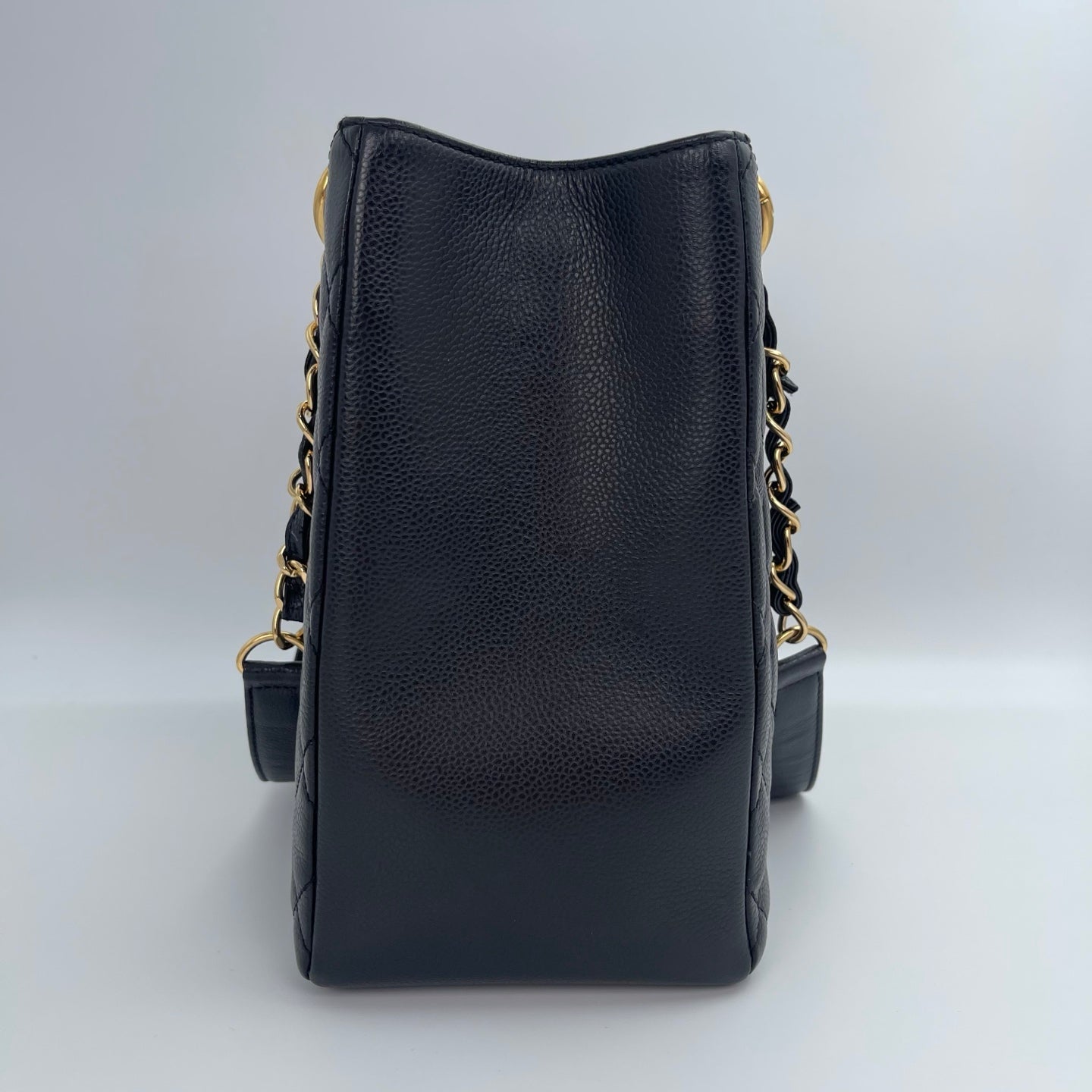 Chanel Black Caviar Leather GST Tote Bag with Gold Hardware [Used]
