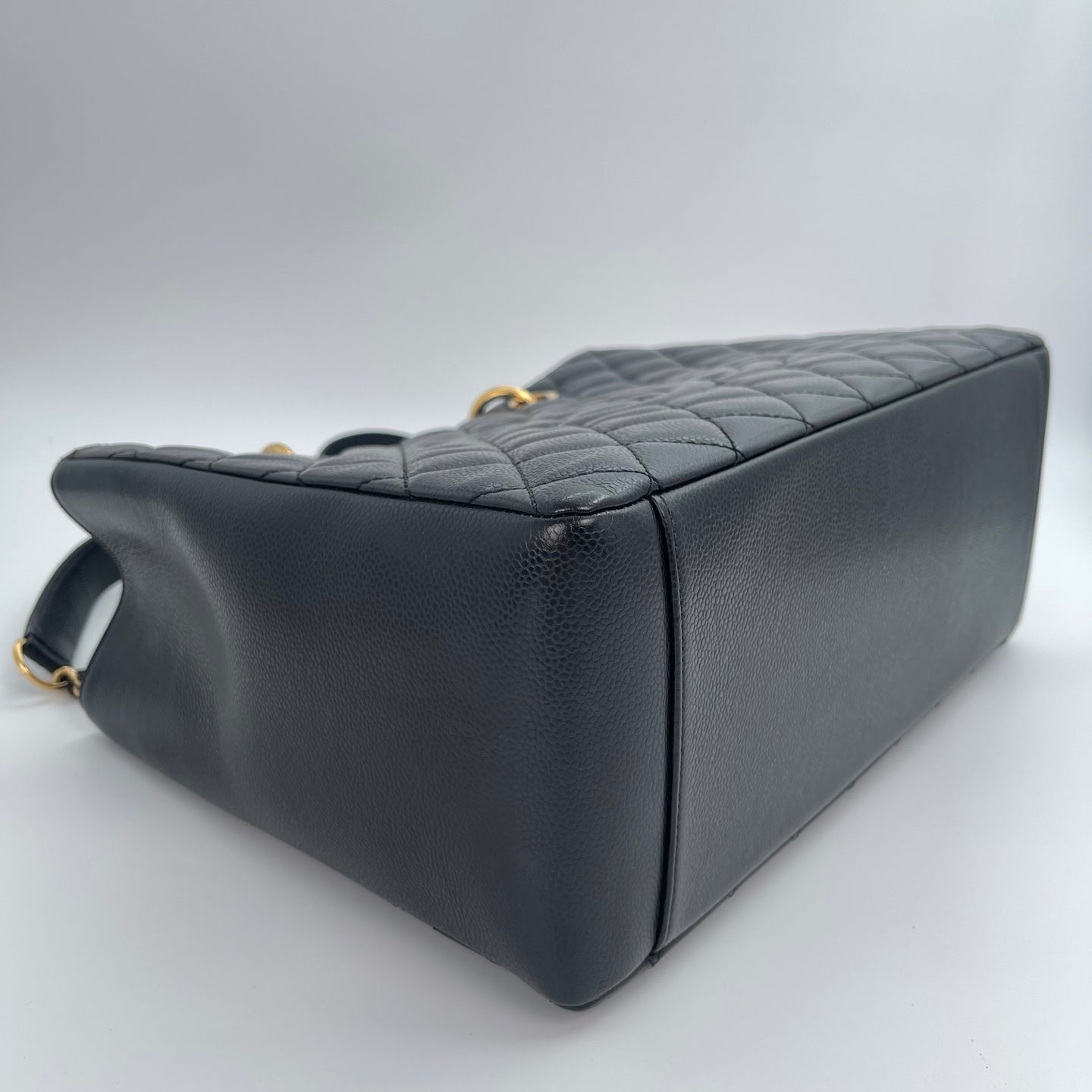 Chanel Black Caviar Leather GST Tote Bag with Gold Hardware [Used]