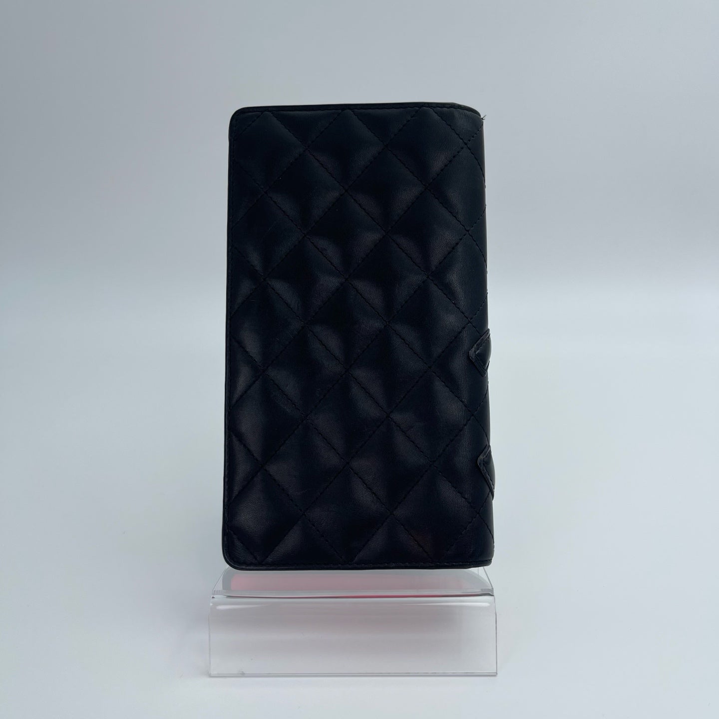 Chanel Cambon Line Quilted Long Wallet in Black Calfskin [Used]