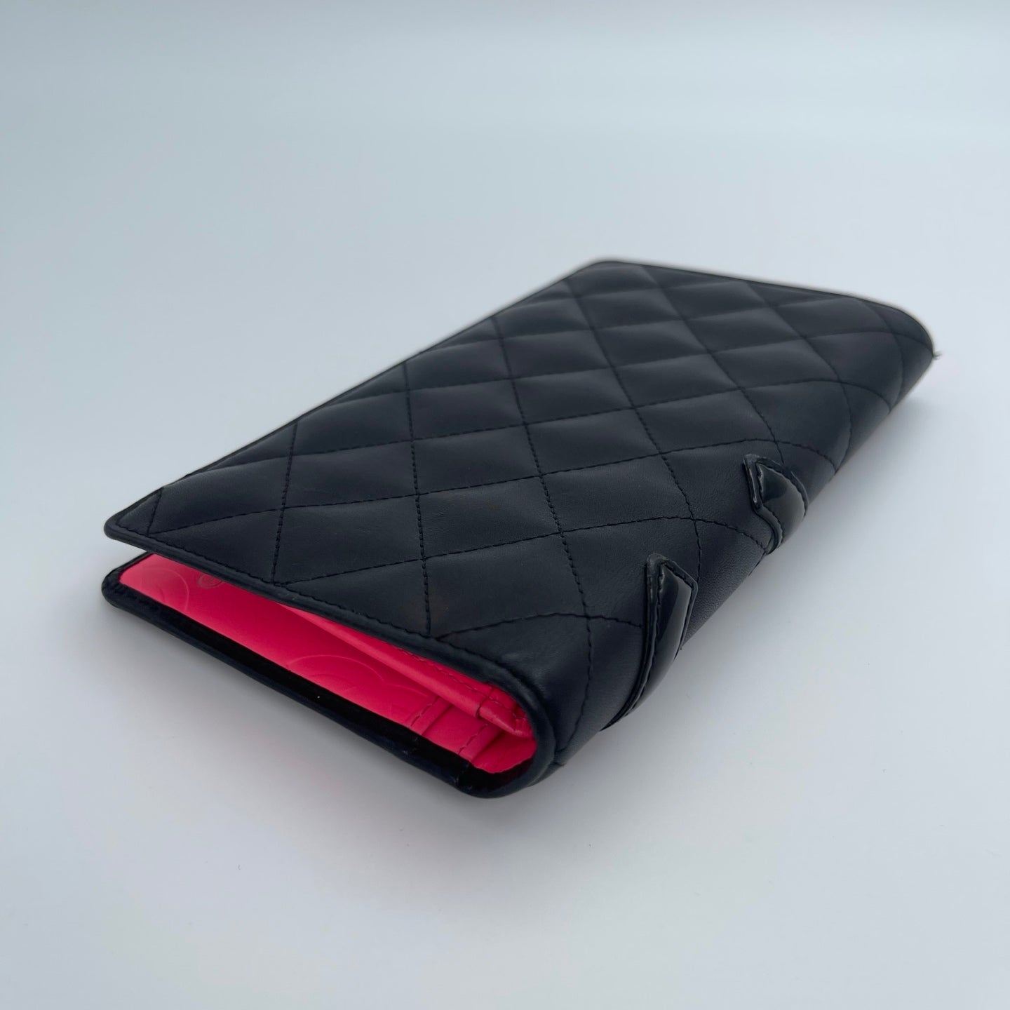 Chanel Cambon Line Quilted Long Wallet in Black Calfskin [Used]