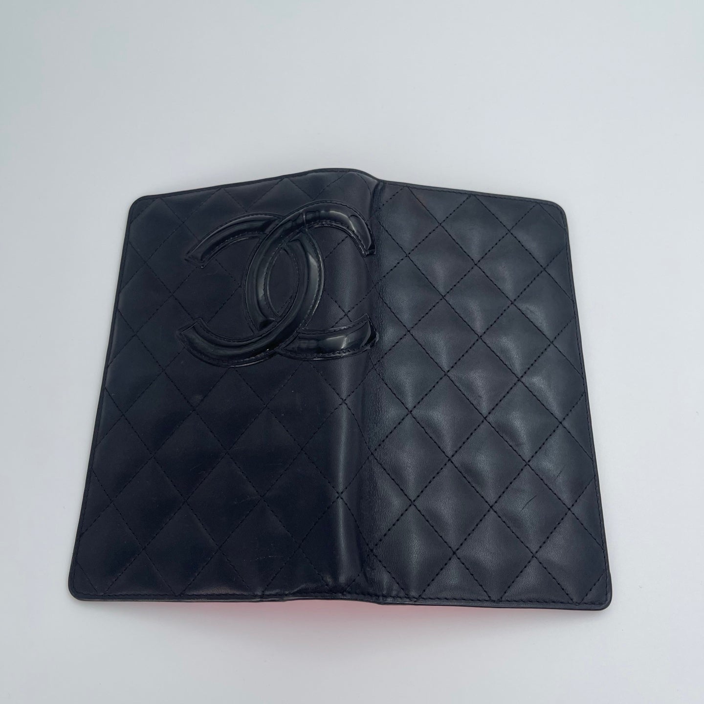 Chanel Cambon Line Quilted Long Wallet in Black Calfskin [Used]