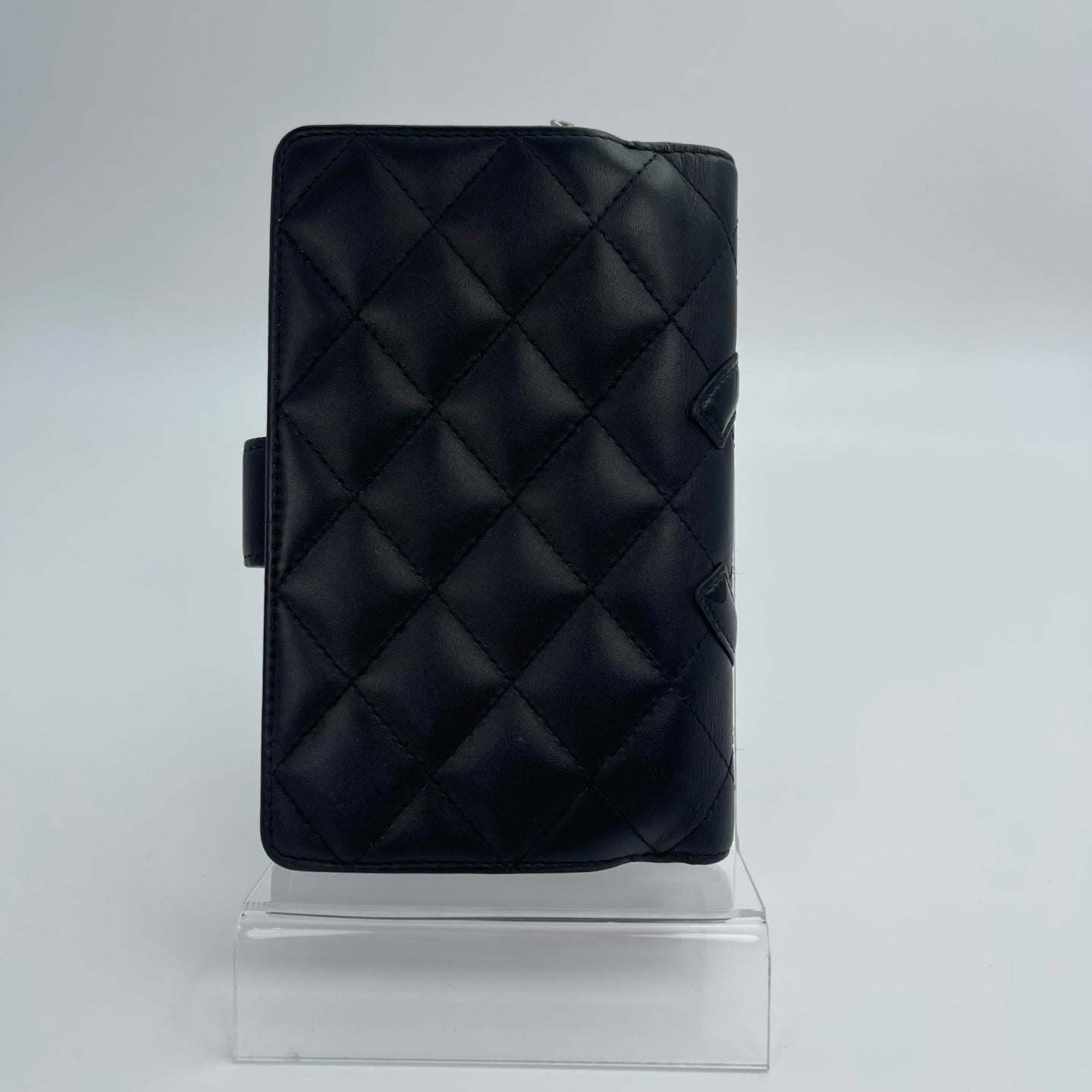Chanel Matelassé Cambon Bifold Medium Wallet in Black Lambskin [Used]