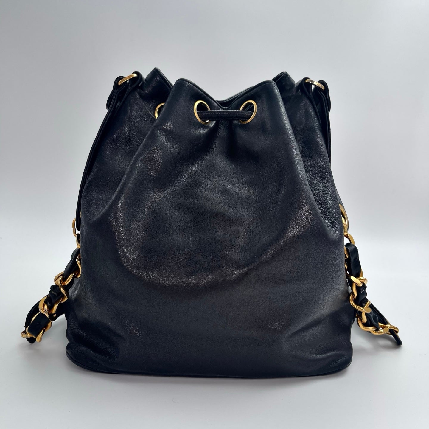 Chanel Coco Mark Bucket Shoulder Bag – Black Lambskin [Used]