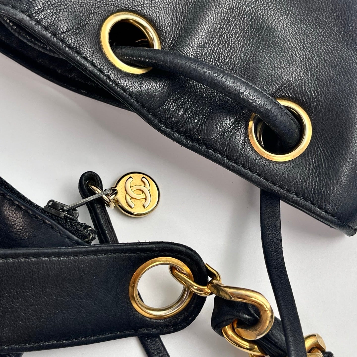 Chanel Coco Mark Bucket Shoulder Bag – Black Lambskin [Used]