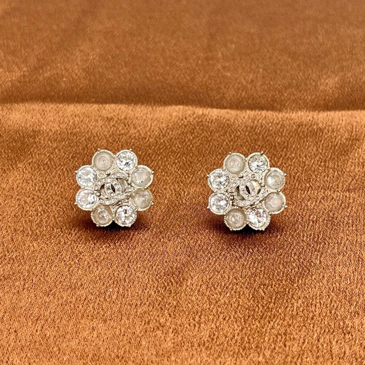 Chanel Byzantine Rhinestone Stud Earrings[Used]