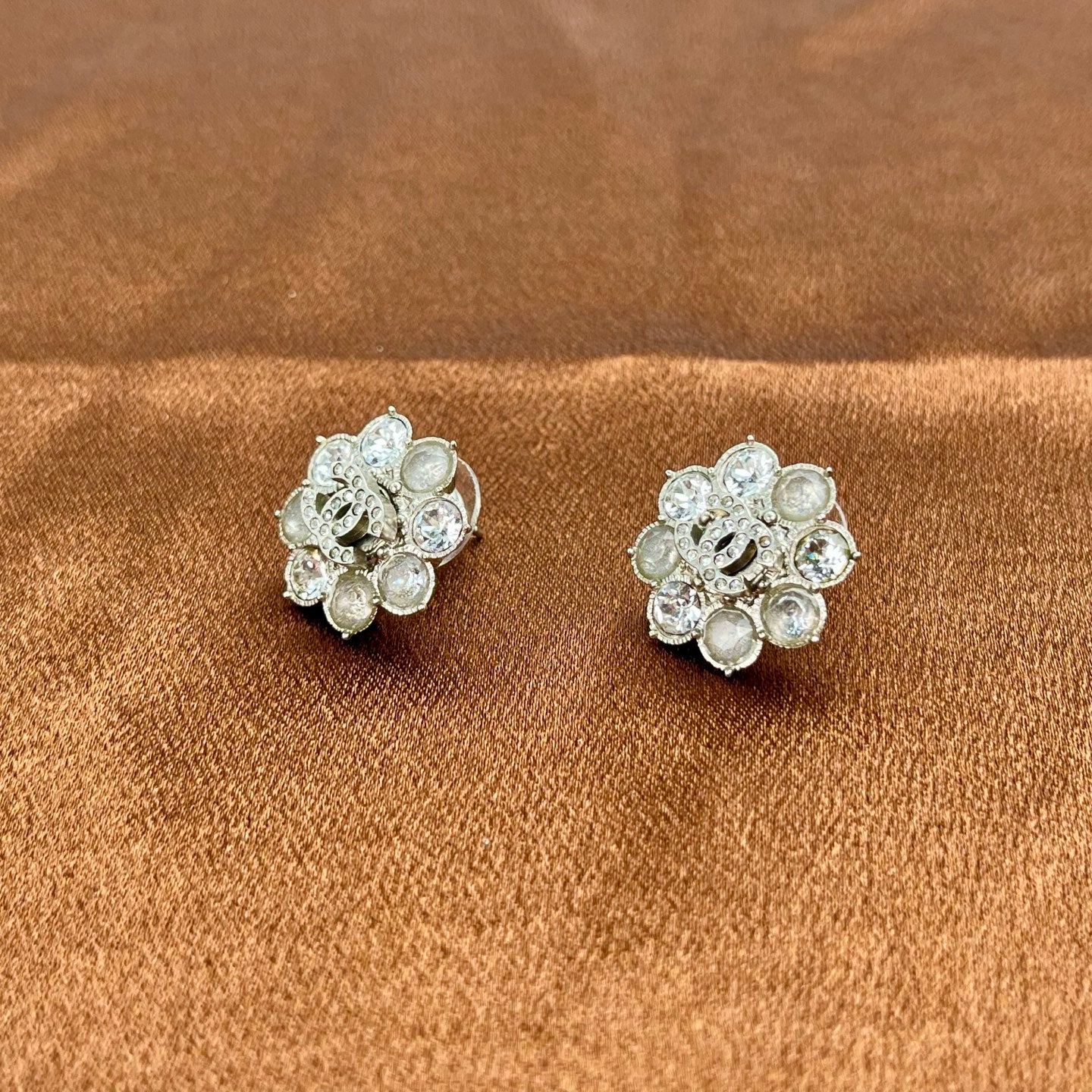 Chanel Byzantine Rhinestone Stud Earrings[Used]