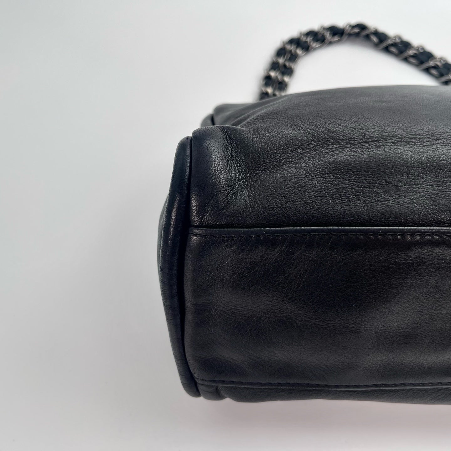 Chanel 2.55 Double Flap Lambskin Chain Bag – Black & Silver [Used]