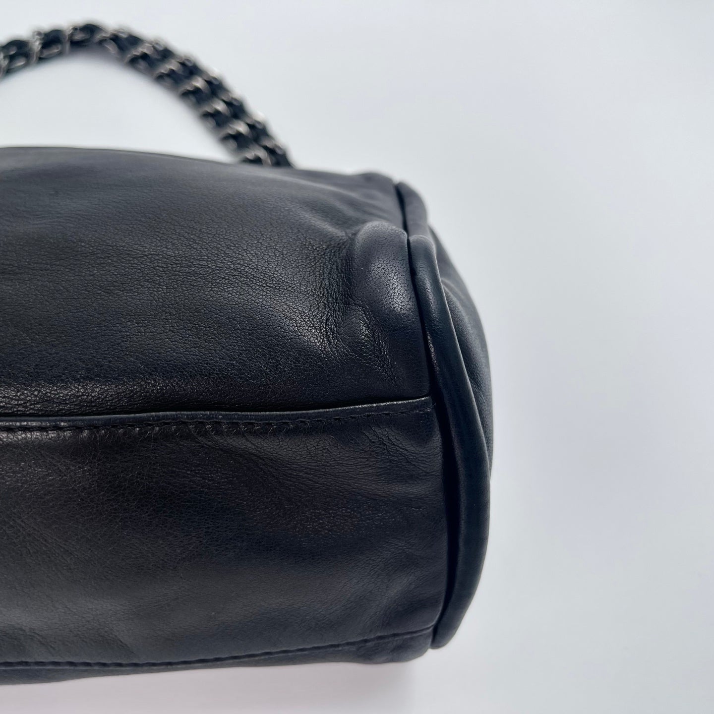 Chanel 2.55 Double Flap Lambskin Chain Bag – Black & Silver [Used]