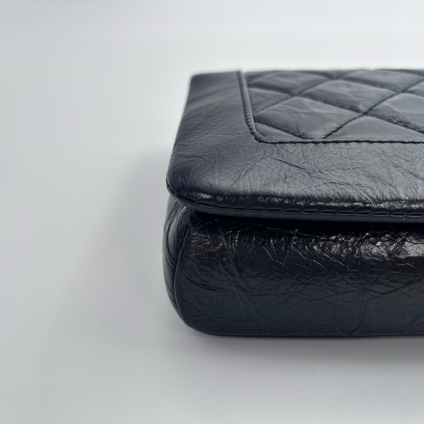Chanel Glazed Calfskin Flap WOC Chain Bag – Black & Silver [Used]