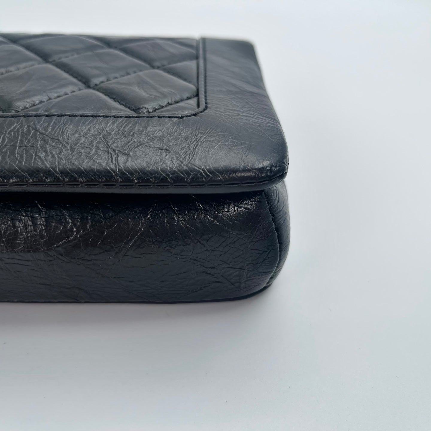 Chanel Glazed Calfskin Flap WOC Chain Bag – Black & Silver [Used]