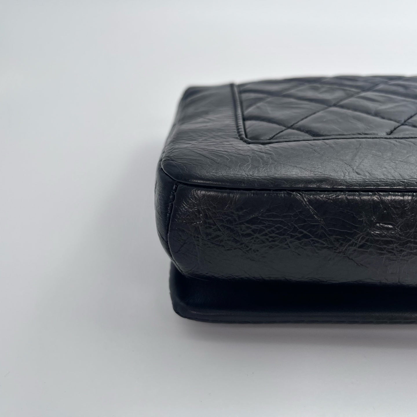 Chanel Glazed Calfskin Flap WOC Chain Bag – Black & Silver [Used]