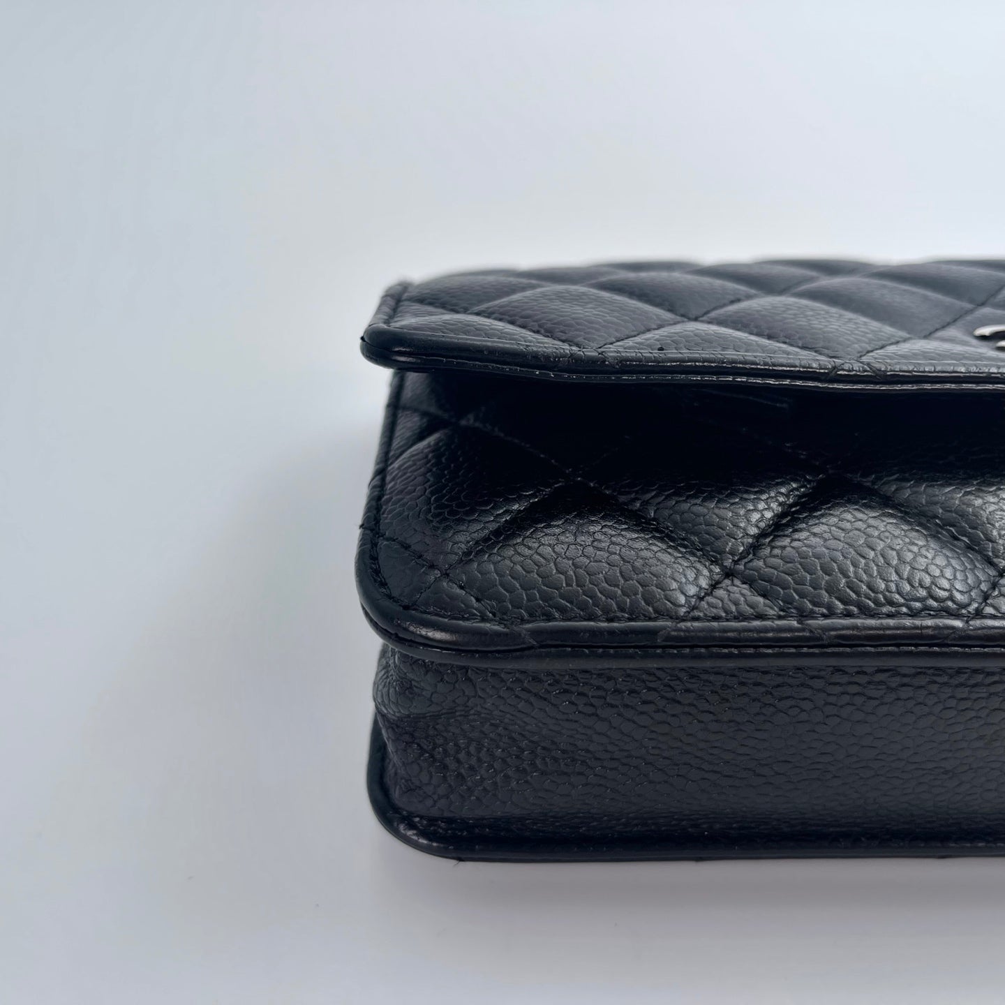Chanel Classic Caviar Leather WOC Chain Bag – Black & Silver [Used]