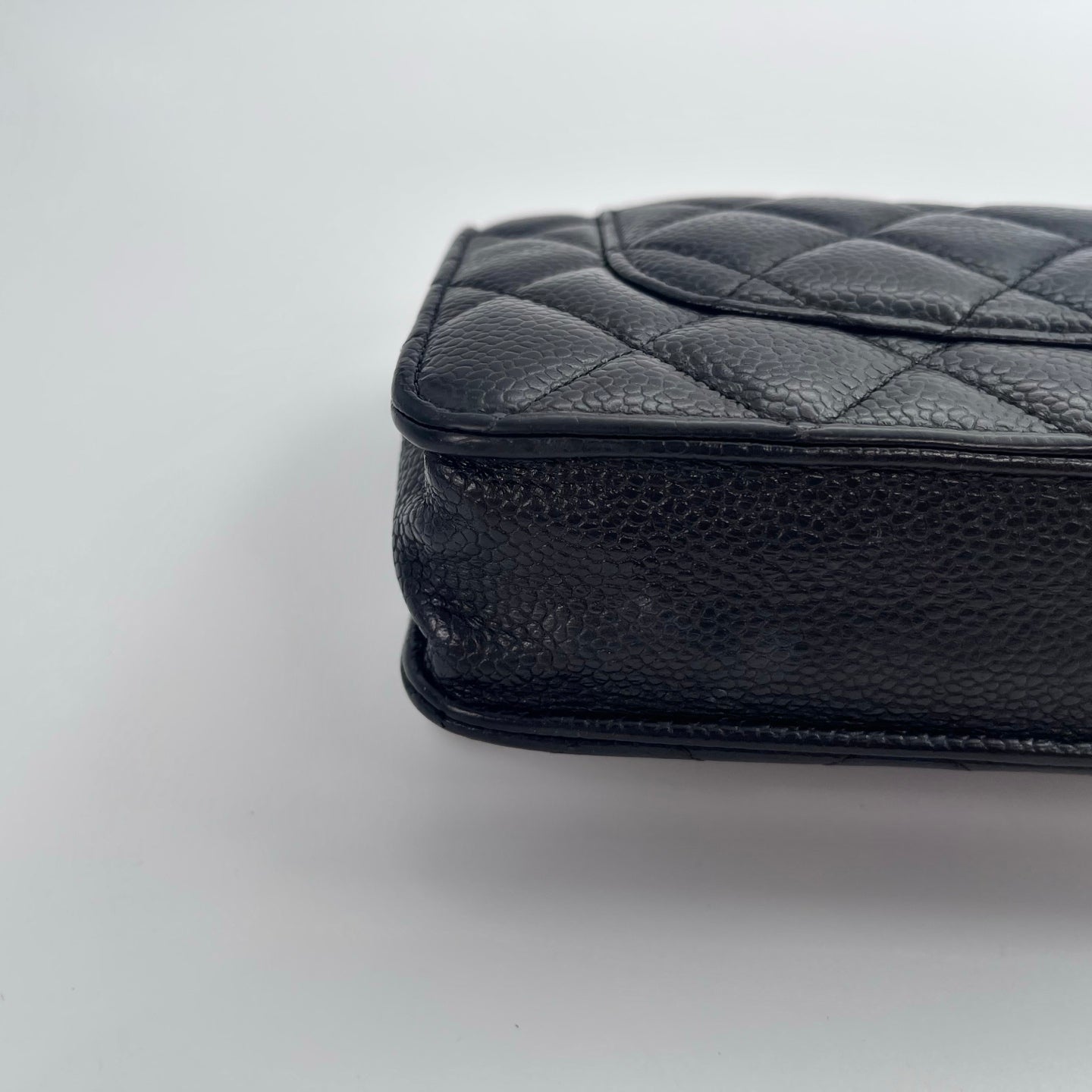 Chanel Classic Caviar Leather WOC Chain Bag – Black & Silver [Used]