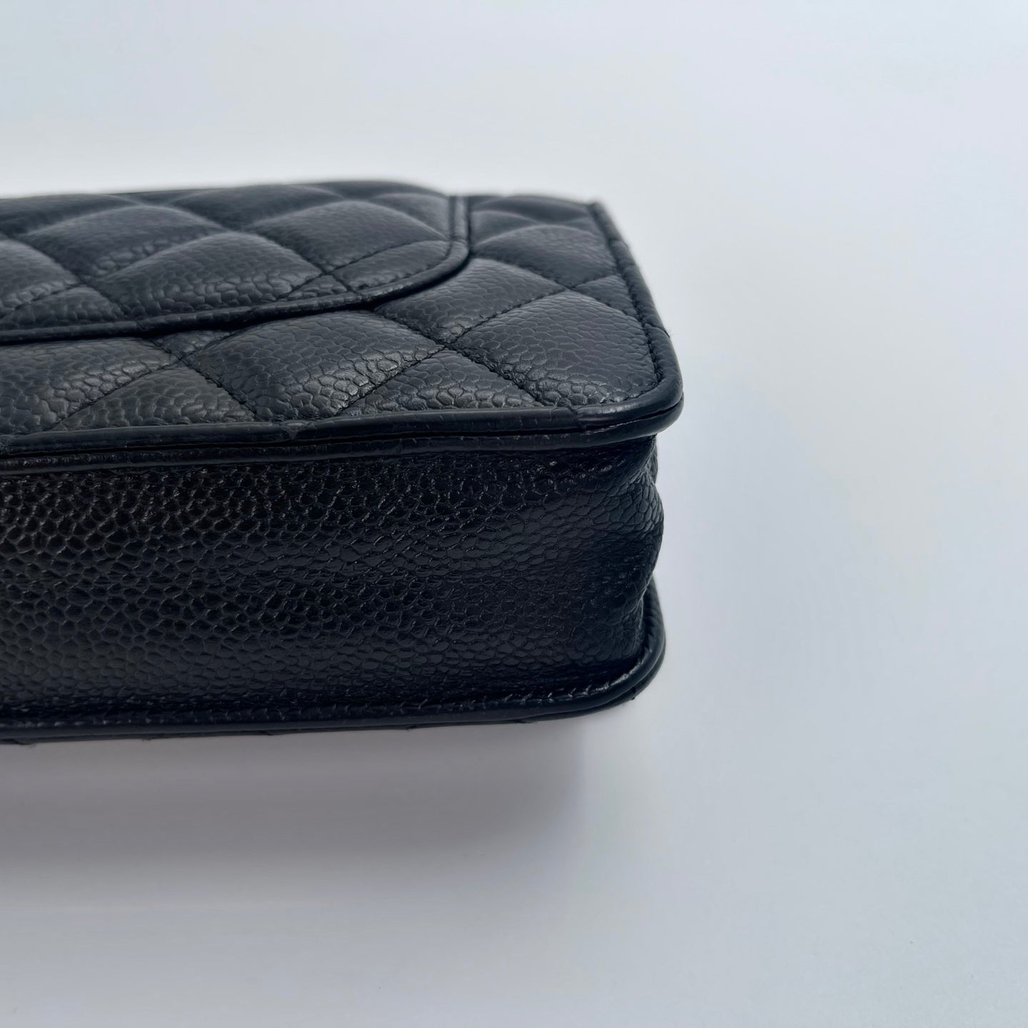 Chanel Classic Caviar Leather WOC Chain Bag – Black & Silver [Used]