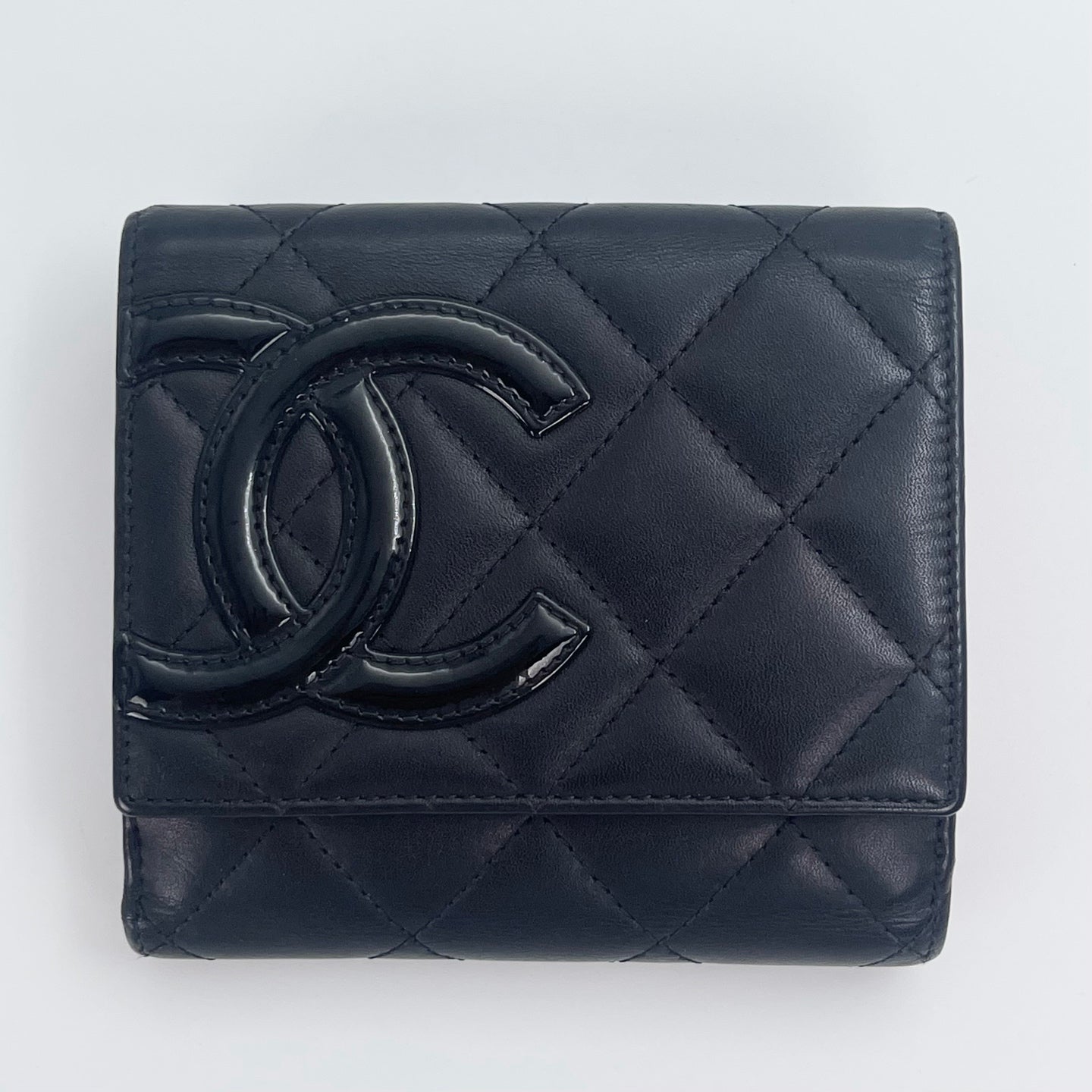 Chanel Cambon Ligne Compact Bi-Fold Wallet – Black / Neon Pink [Used]