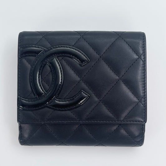 Chanel Cambon Ligne Compact Bi-Fold Wallet – Black / Neon Pink [Used]
