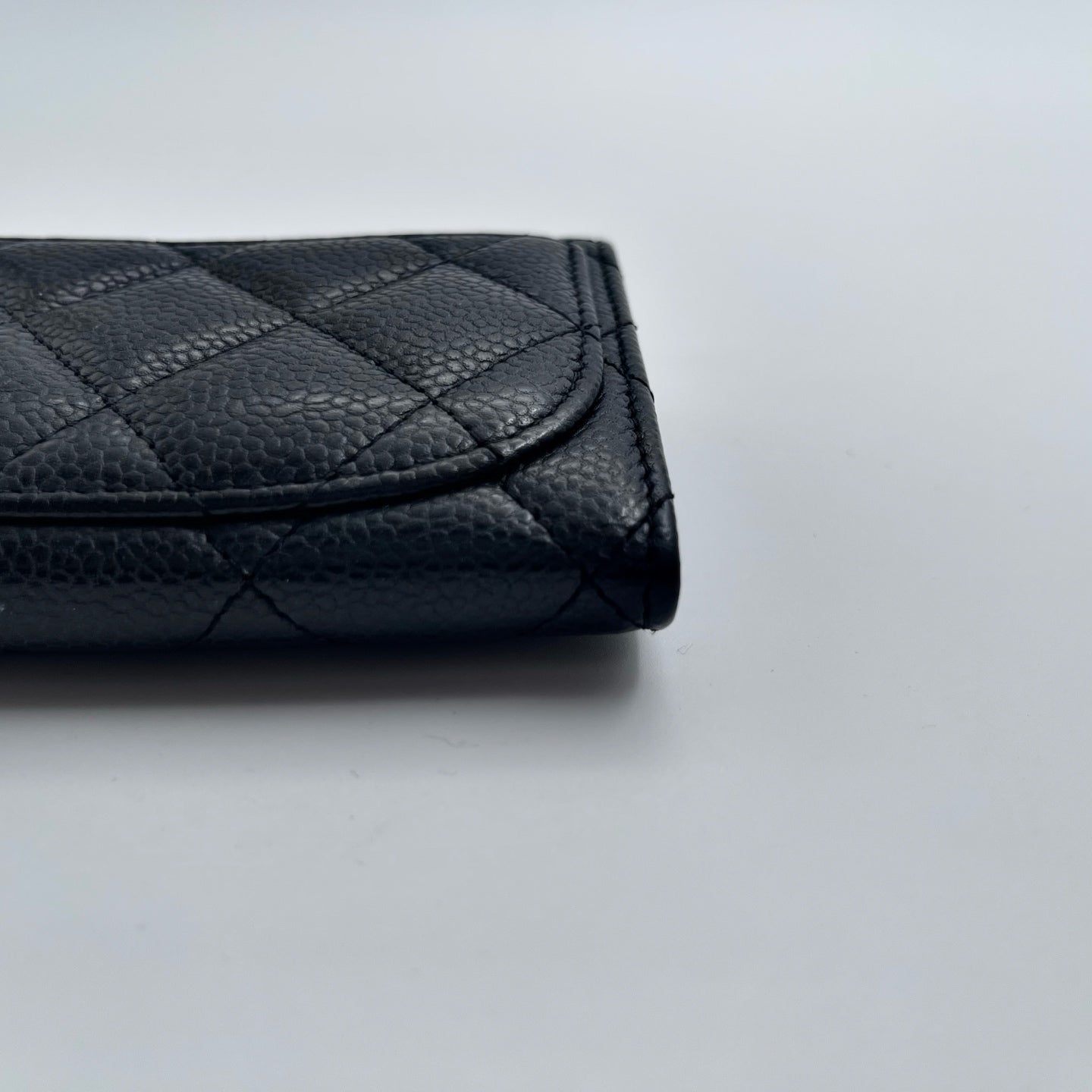 Chanel Quilted Caviar Leather Card Holder – Black/Gold [Used]