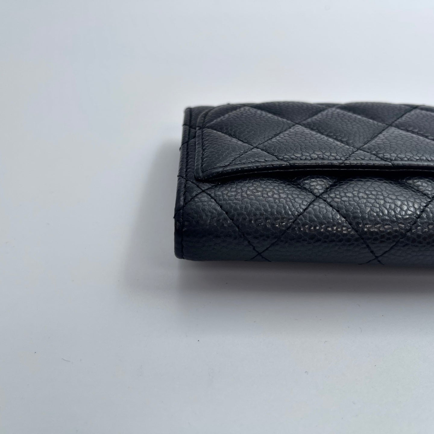 Chanel Quilted Caviar Leather Card Holder – Black/Gold [Used]