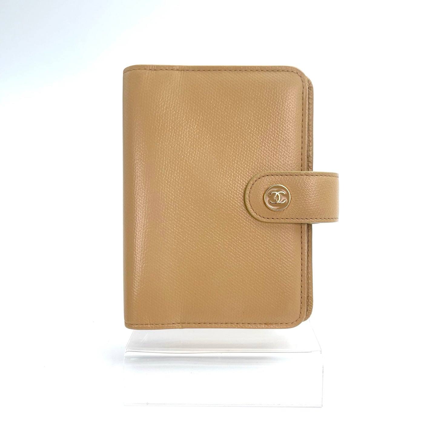 Chanel Caviar Leather CC Logo Six-Ring Agenda Cover – Khaki [Used]