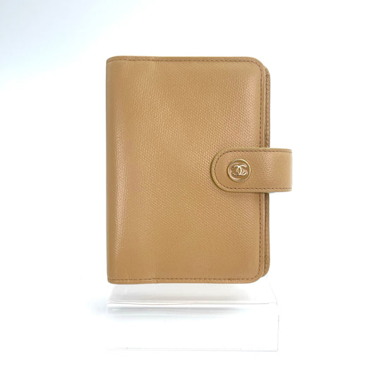Chanel Caviar Leather CC Logo Six-Ring Agenda Cover – Khaki [Used]