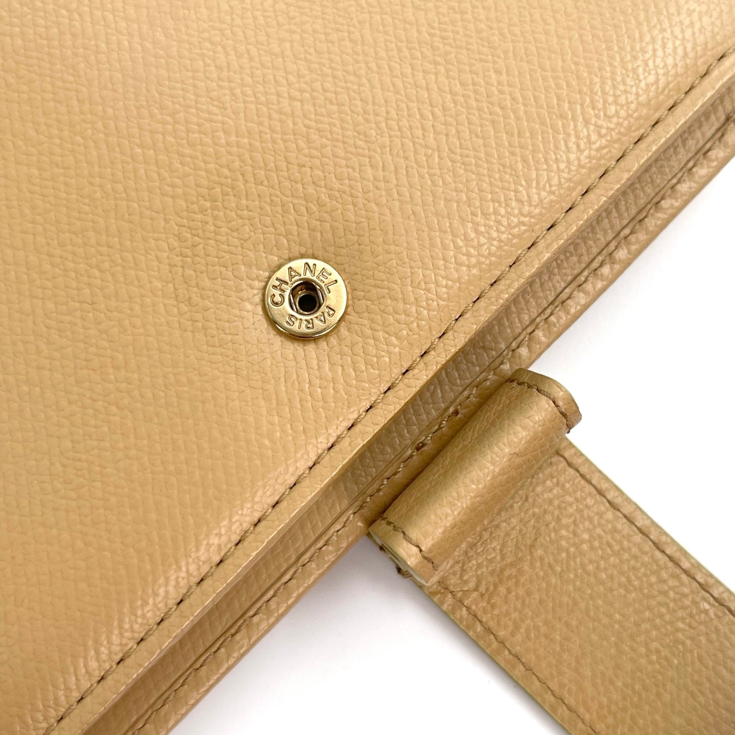 Chanel Caviar Leather CC Logo Six-Ring Agenda Cover – Khaki [Used]