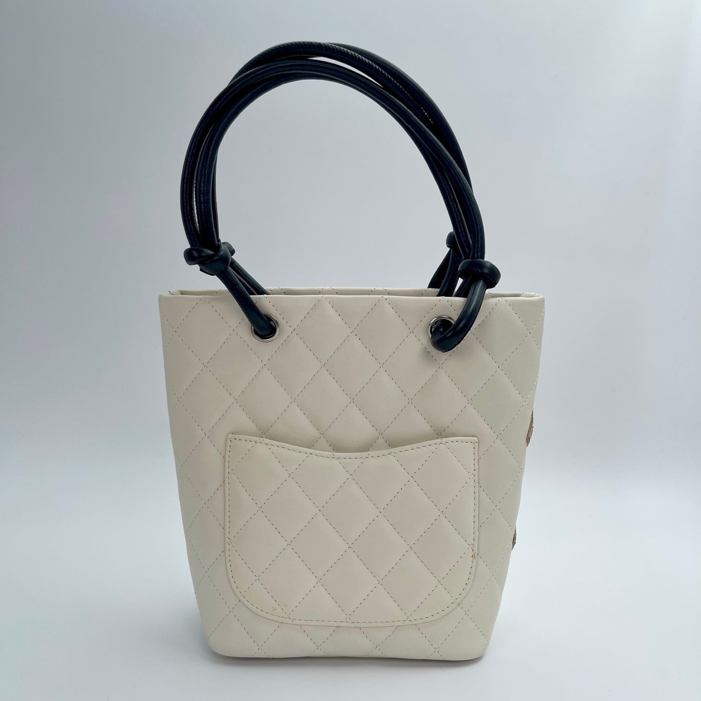 Chanel Pearl White Calfskin Python Trim Cambon Ligne Tote Bag – Pearl White [Used]