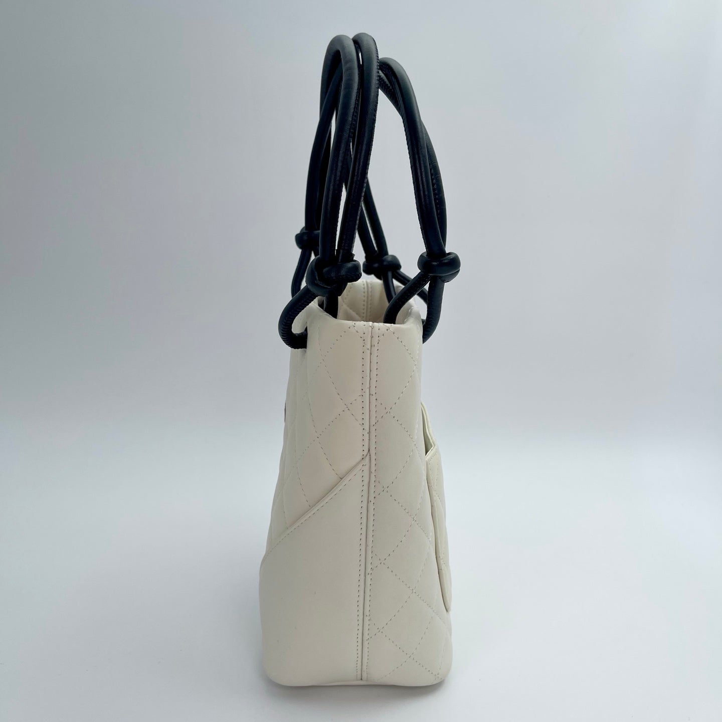 Chanel Pearl White Calfskin Python Trim Cambon Ligne Tote Bag – Pearl White [Used]