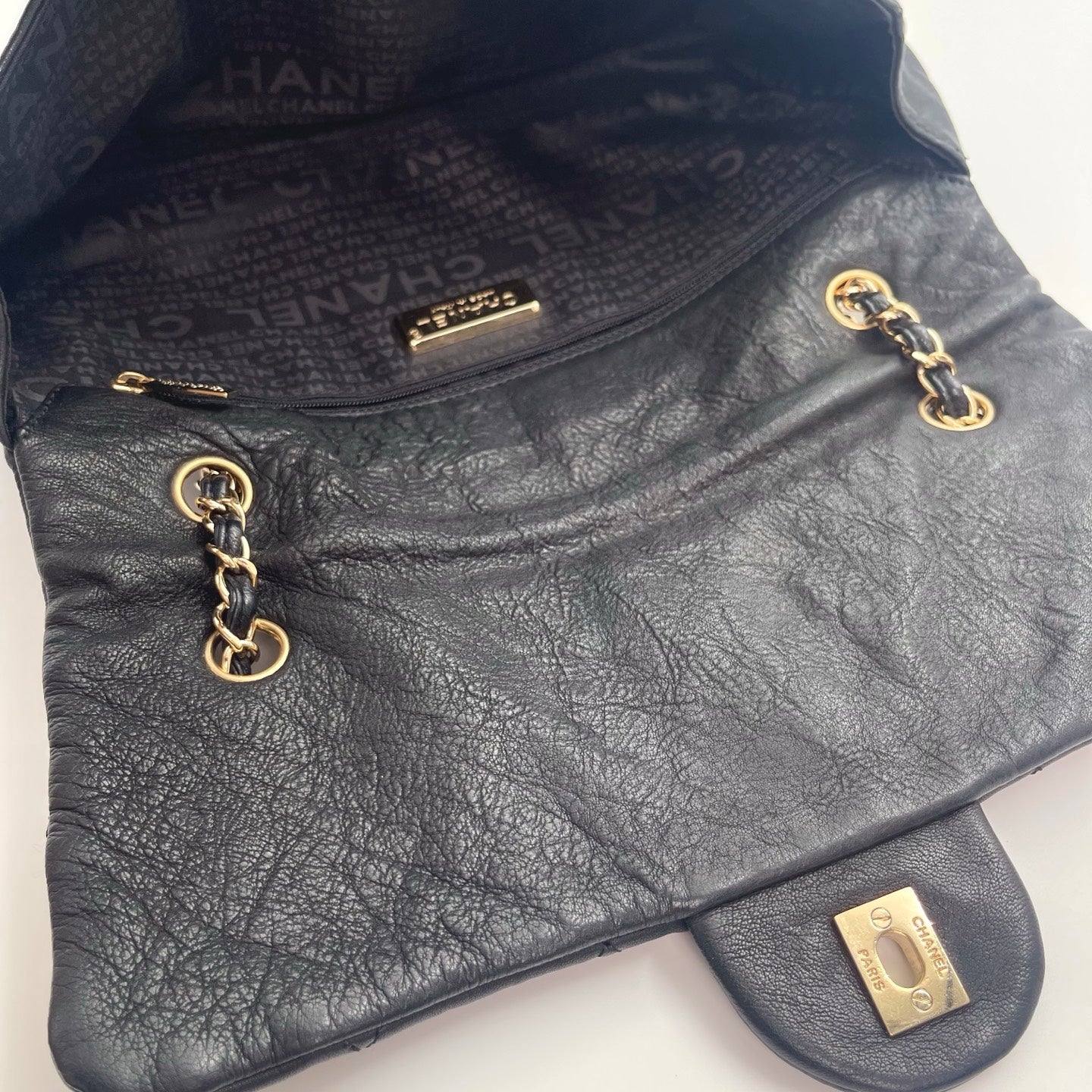 Chanel Black and Gold Lambskin Puffy Classic Flap Shoulder Bag – Black/Gold [Used]
