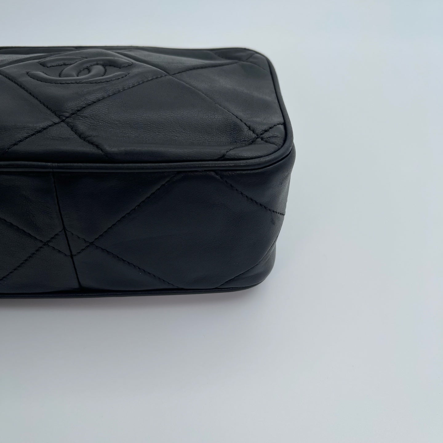 Chanel Black/Gold Lambskin Double-Sided CC Tassel Chain Camera Bag [Used]