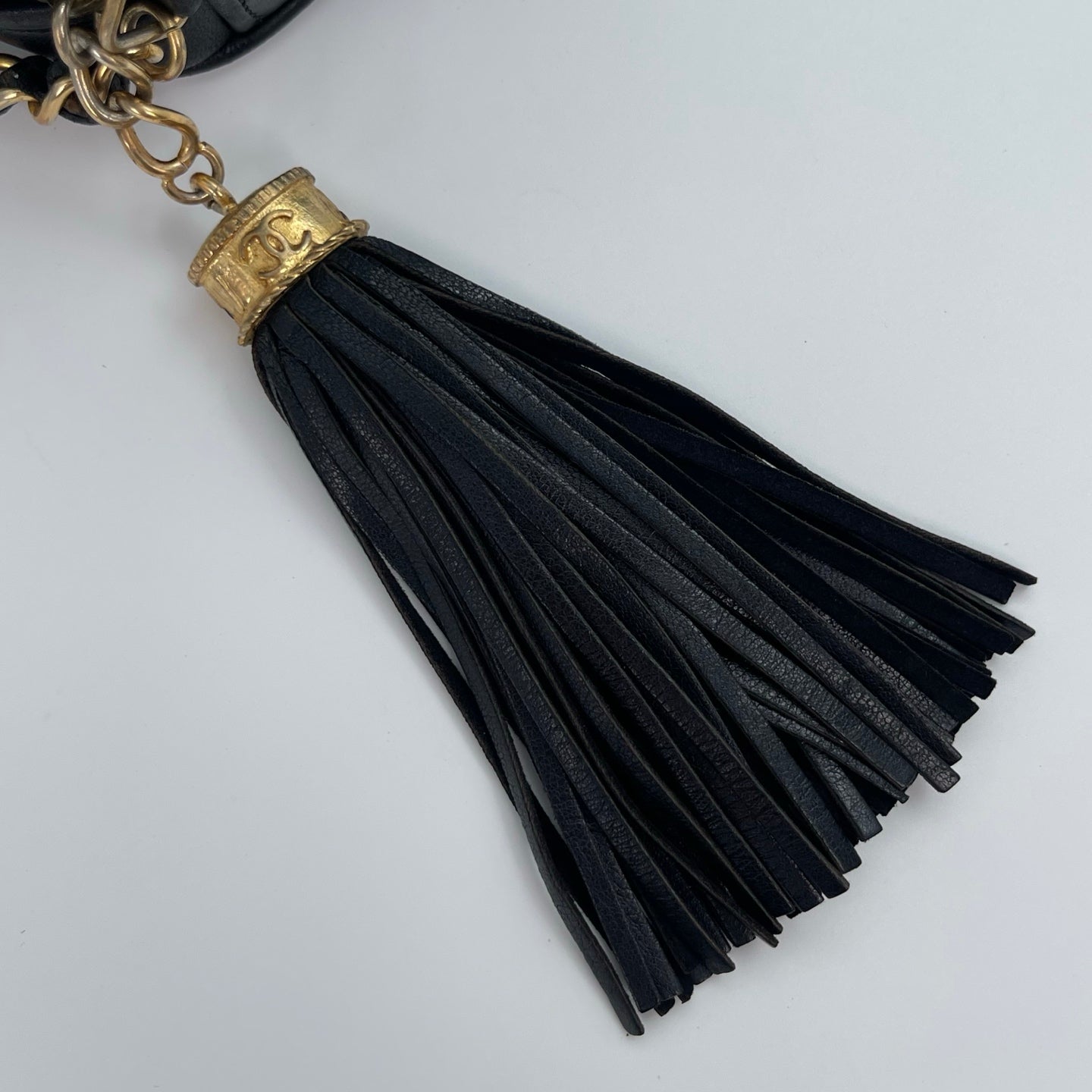 Chanel Black/Gold Lambskin Double-Sided CC Tassel Chain Camera Bag [Used]