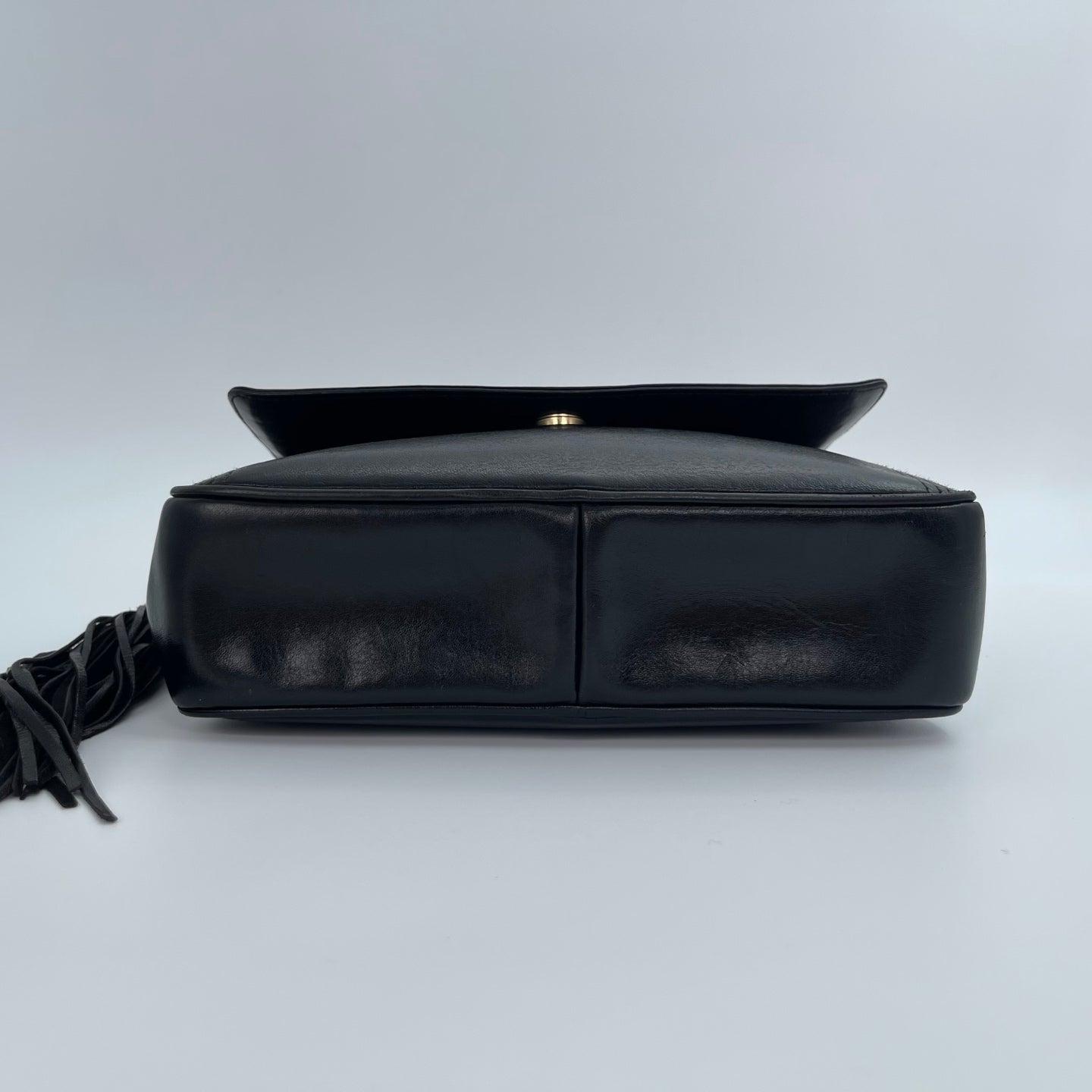 Chanel Black Lambskin Chain Shoulder Bag with Fringe [Used]
