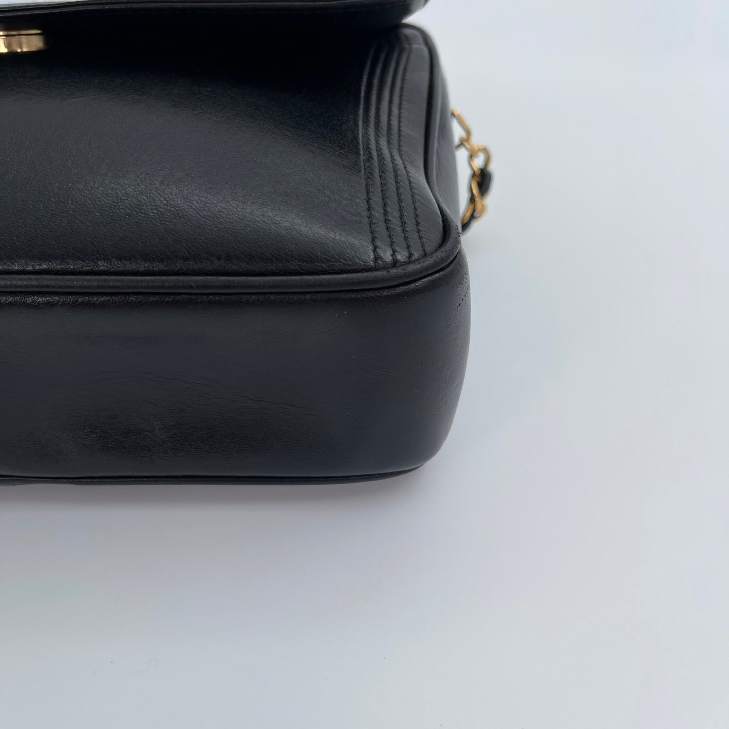 Chanel Black Lambskin Chain Shoulder Bag with Fringe [Used]